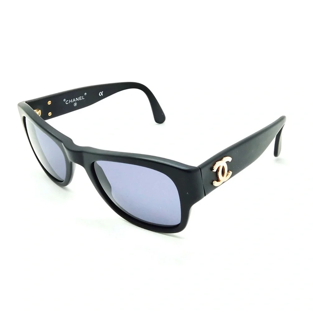 CHANEL Black CC Square Frame Sunglasses